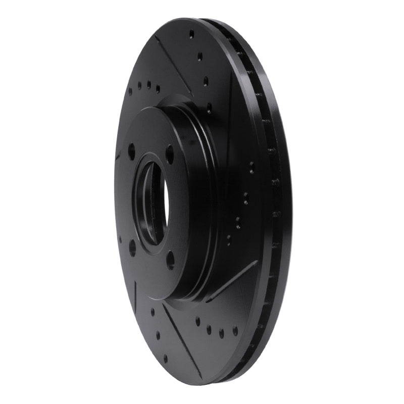 R1 14-23 Ford Fiesta (USA/Canada) Front Right Drilled & Slotted Black Brake Rotor