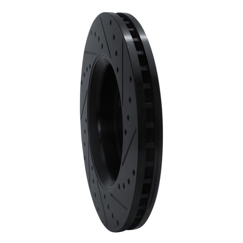 R1 11-22 Dodge Durango Front Left Drilled & Slotted Black Brake Rotor