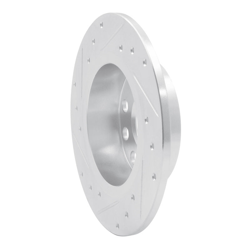 R1 10-19 Audi A3 Rear Right Drilled & Slotted Silver Brake Rotor