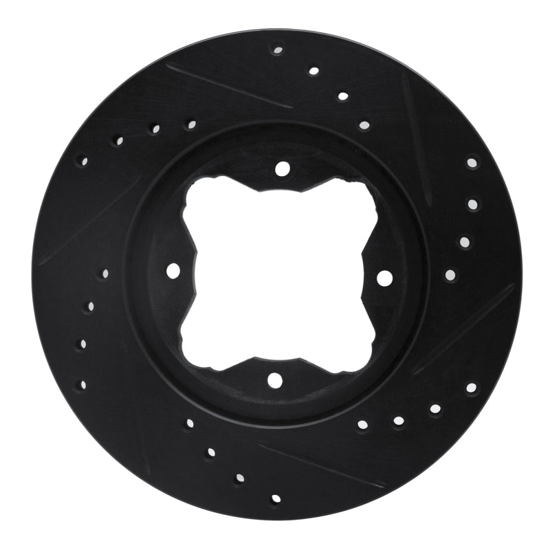 R1 90-97 Acura CL Front Left Drilled & Slotted Black Brake Rotor
