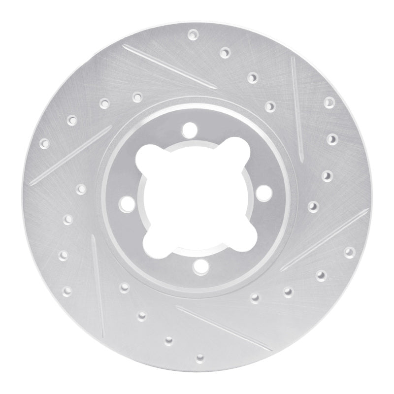 R1 82-85 Toyota Celica Front Right Drilled & Slotted Silver Brake Rotor