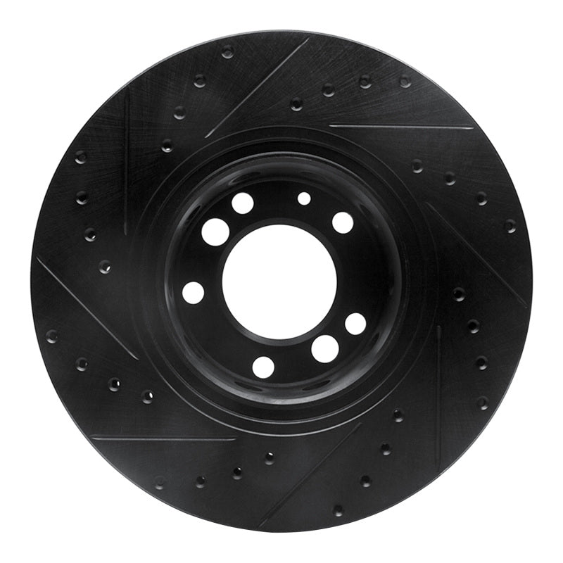 R1 91-93 BMW M5 Front Right Drilled & Slotted Black Brake Rotor