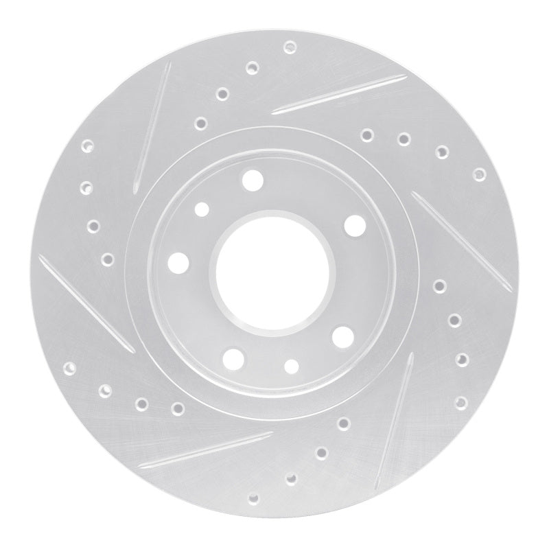 R1 20-25 Nissan SENTRA Front Right Drilled & Slotted Silver Brake Rotor