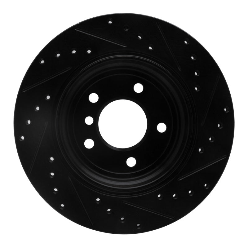 R1 04-10 BMW 525I (USA/Canada) Rear Left Drilled & Slotted Black Brake Rotor