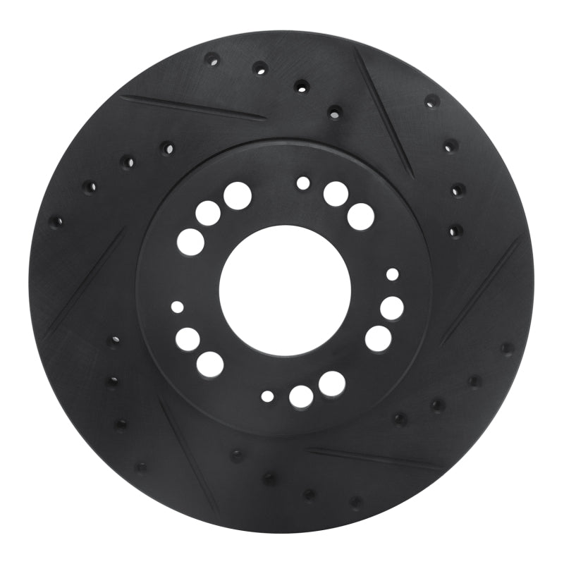 R1 91-04 Dodge STEALTH Front Right Drilled & Slotted Black Brake Rotor