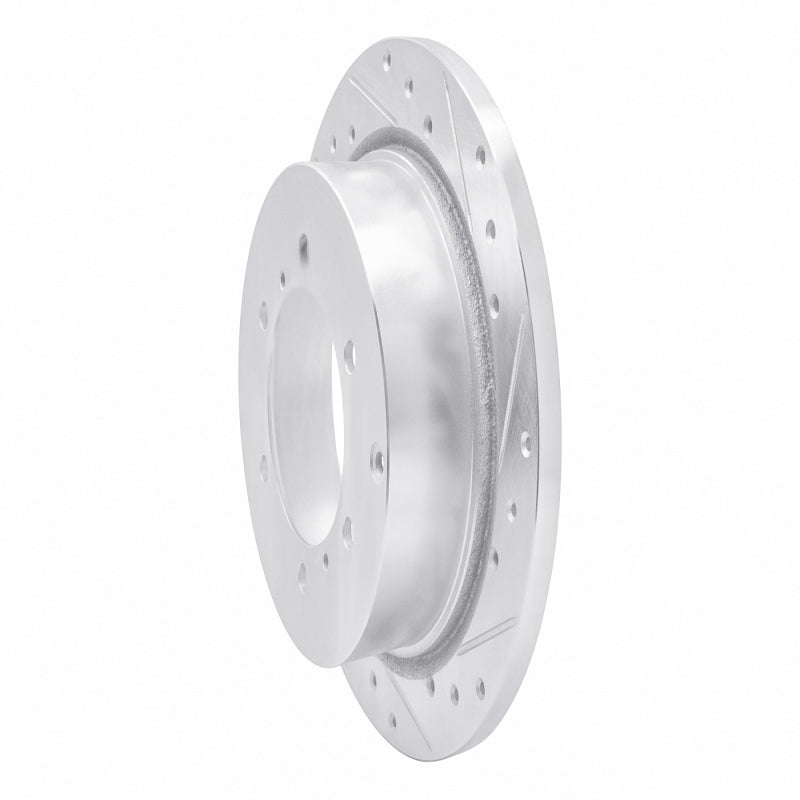 R1 90-04 Mitsubishi Montero Rear Right Drilled & Slotted Silver Brake Rotor