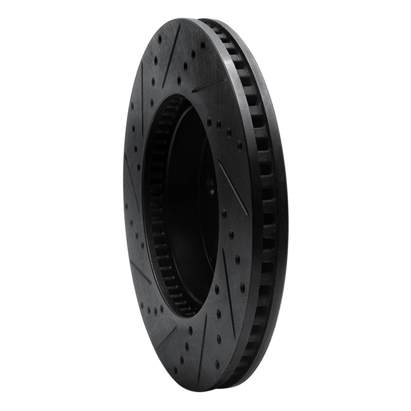 R1 03-03 Dodge Durango Front Right Drilled & Slotted Black Brake Rotor