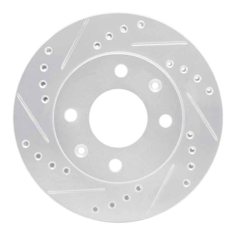 R1 83-87 Honda Prelude Front Left Drilled & Slotted Silver Brake Rotor