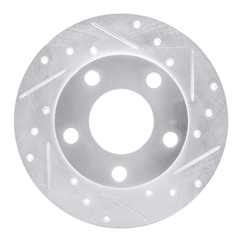 R1 96-05 Audi A4 Quattro Rear Right Drilled & Slotted Silver Brake Rotor