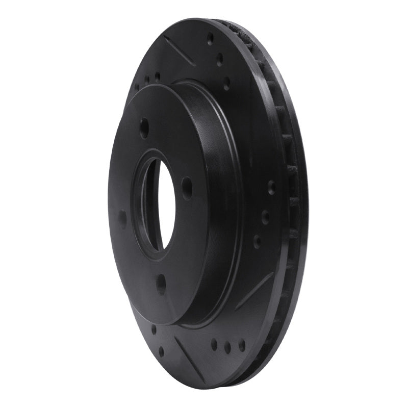 R1 95-04 Ford Contour Rear Right Drilled & Slotted Black Brake Rotor