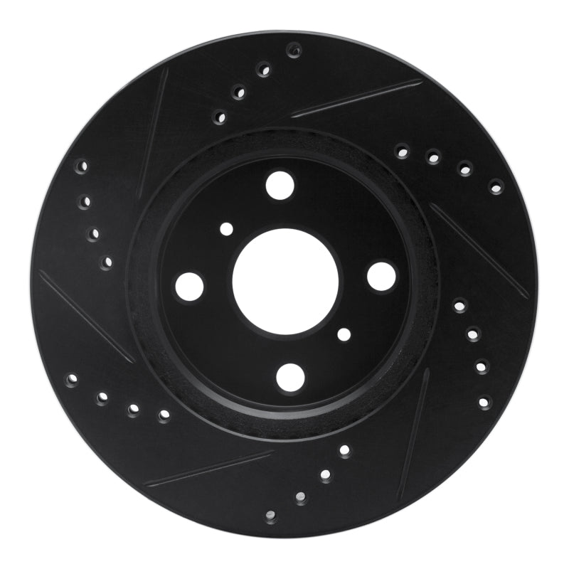 R1 12-15 Scion IQ Front Right Drilled & Slotted Black Brake Rotor