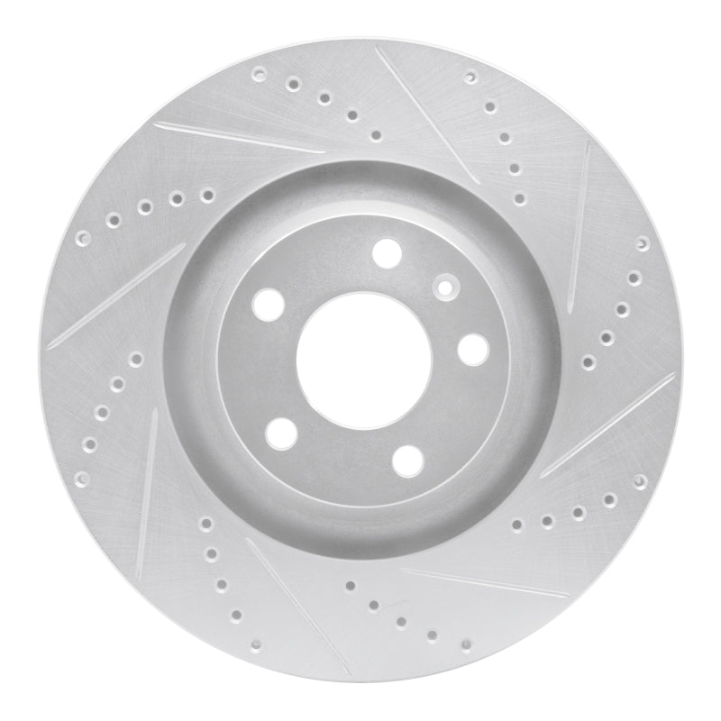 R1 05-11 Audi A6 Quattro Front Right Drilled & Slotted Silver Brake Rotor