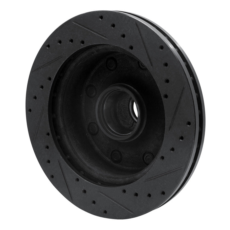 R1 80-85 Ford F-250 2WD (Excl Super Duty) Front Left Drilled & Slotted Black Brake Rotor