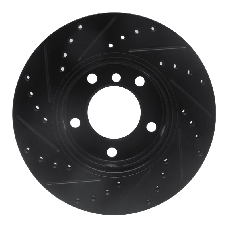 R1 91-06 BMW 328I Front Right Drilled & Slotted Black Brake Rotor