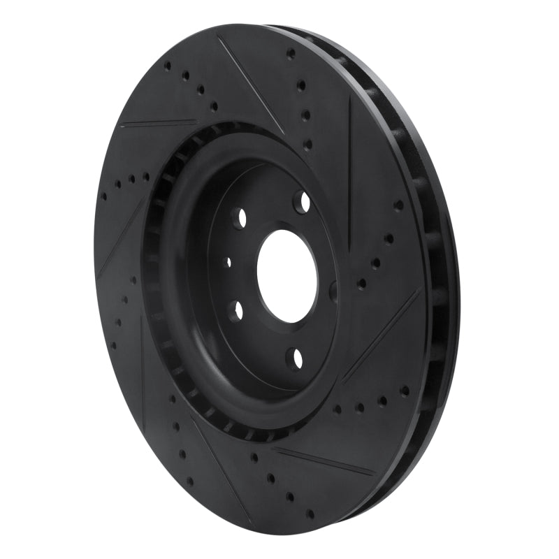 R1 09-17 Buick Regal Front Left Drilled & Slotted Black Brake Rotor