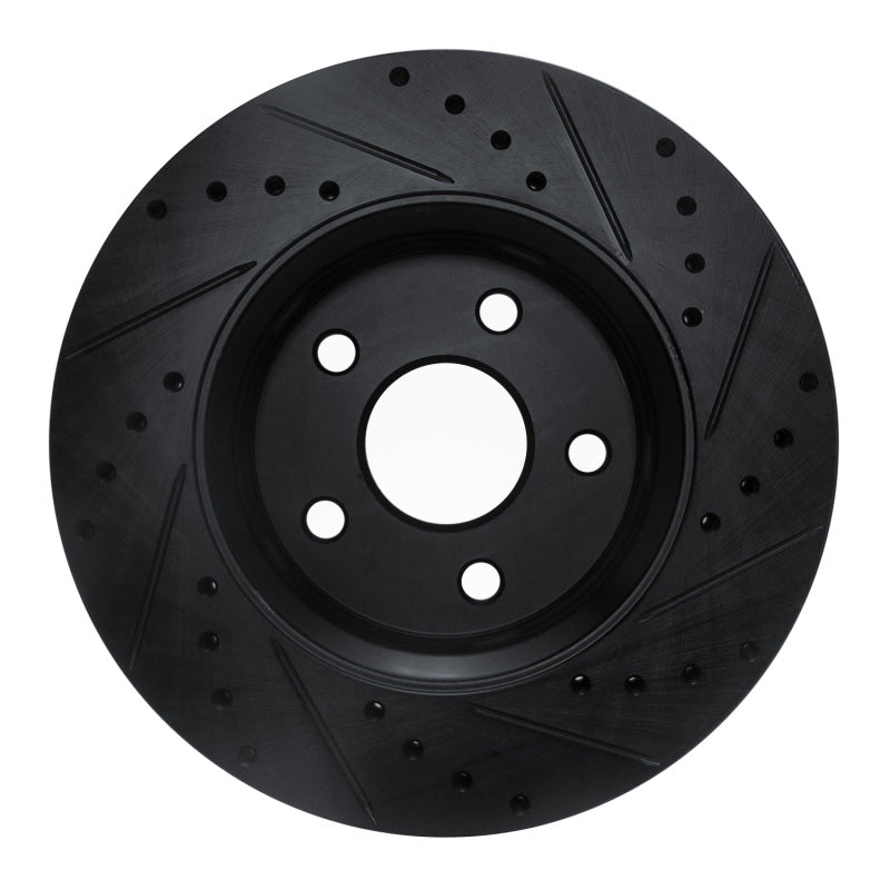 R1 11-22 Dodge Durango Front Left Drilled & Slotted Black Brake Rotor