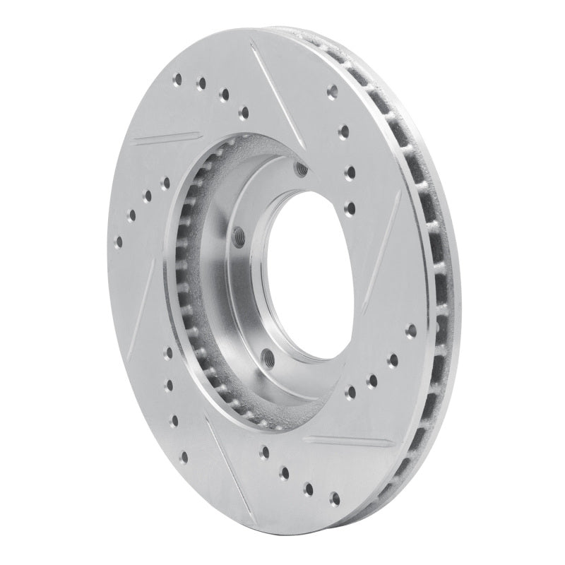 R1 84-95 Toyota Pickup Front Left Drilled & Slotted Silver Brake Rotor