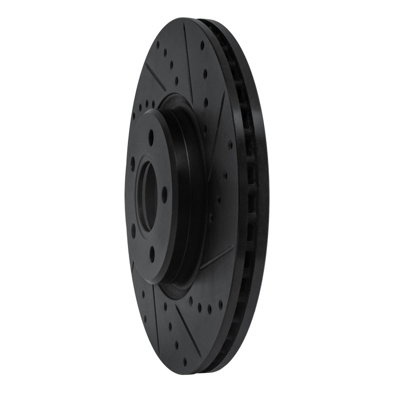 R1 04-19 Ford Transit Connect Front Right Drilled & Slotted Black Brake Rotor