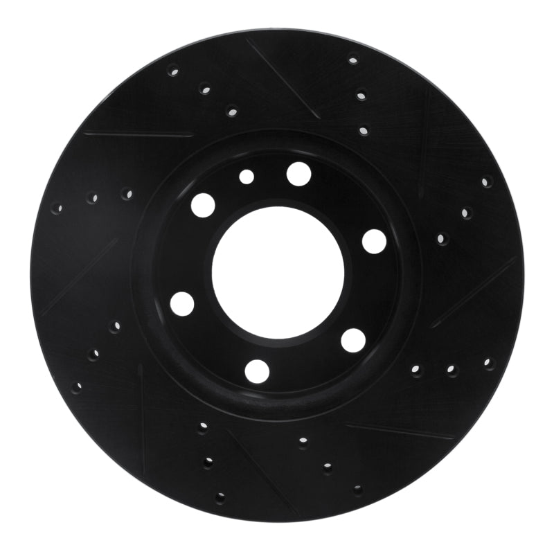 R1 06-25 American Coach Patriot Front Left Drilled & Slotted Black Brake Rotor