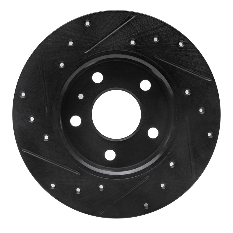 R1 02-08 Chevrolet ASTRA (Mexico) Rear Right Drilled & Slotted Black Brake Rotor