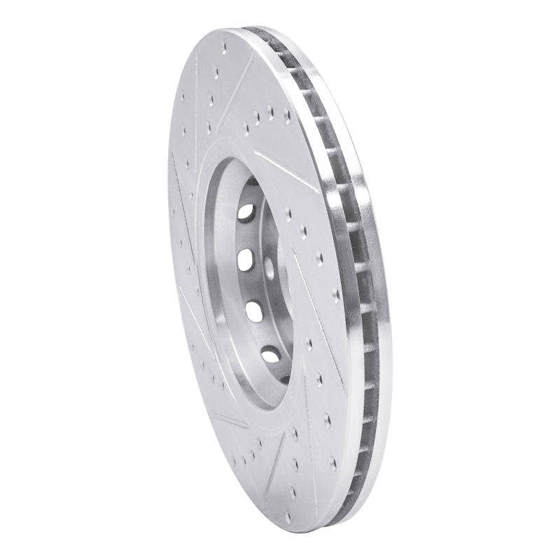 R1 97-06 Audi A6 Quattro Front Right Drilled & Slotted Silver Brake Rotor
