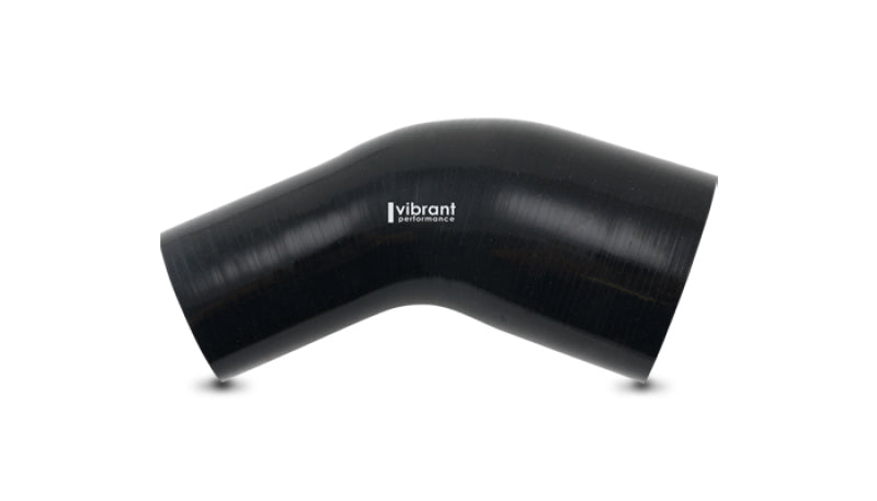 Vibrant 3.50in ID x 3.25in ID Gloss Black Silicone 45 Degree Transition Elbow