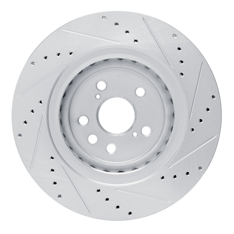 R1 20-25 Lexus RX350h Front Left Drilled & Slotted Silver Brake Rotor