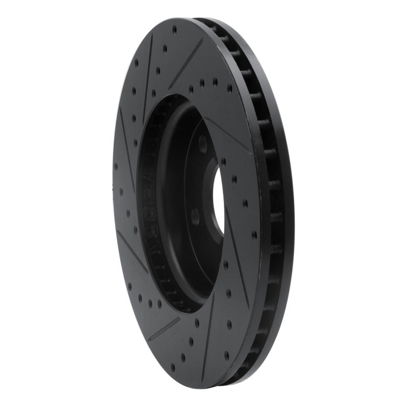 R1 10-25 Buick Allure Front Right Drilled & Slotted Black Brake Rotor