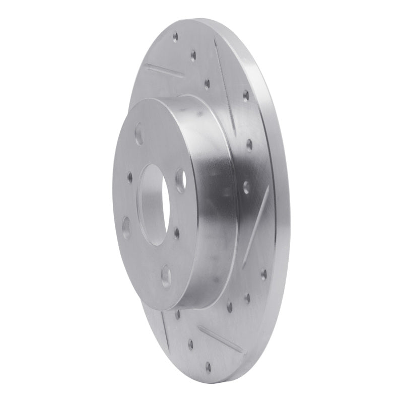 R1 83-90 Toyota Tercel Front Right Drilled & Slotted Silver Brake Rotor