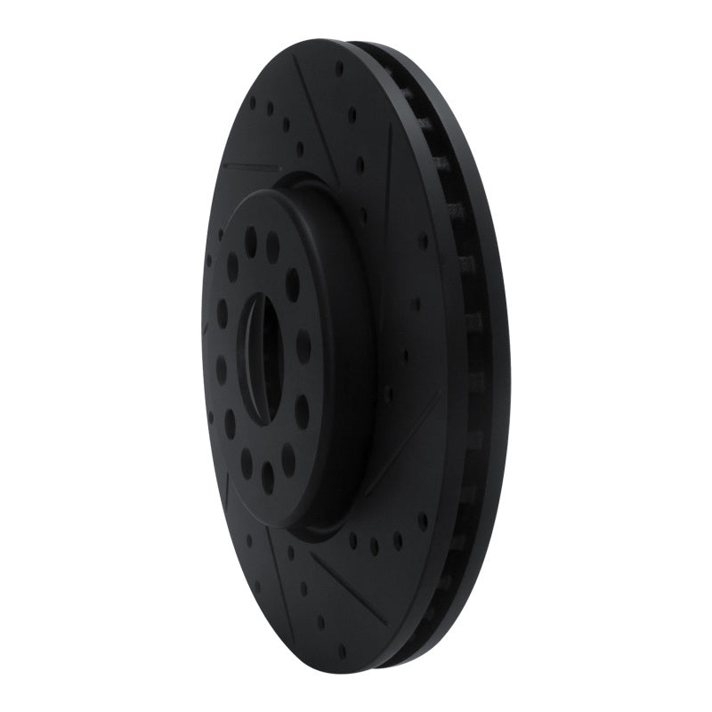 R1 17-25 Buick Enclave Front Right Drilled & Slotted Black Brake Rotor