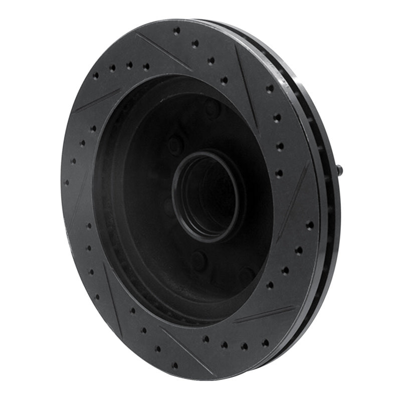 R1 95-04 Ford E-250 Econoline Front Left Drilled & Slotted Black Brake Rotor