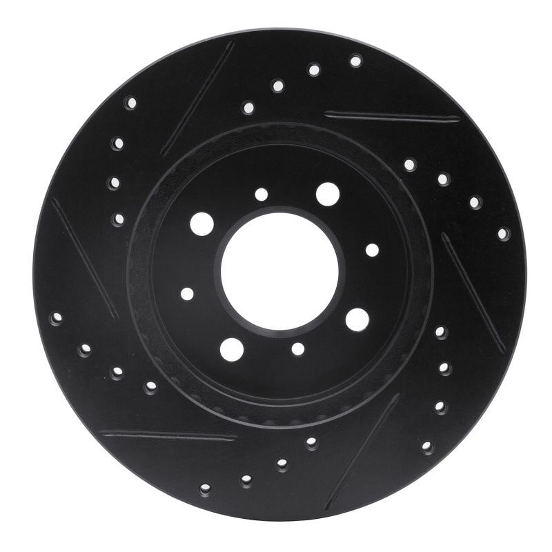 R1 91-94 Nissan Sentra Front Right Drilled & Slotted Black Brake Rotor