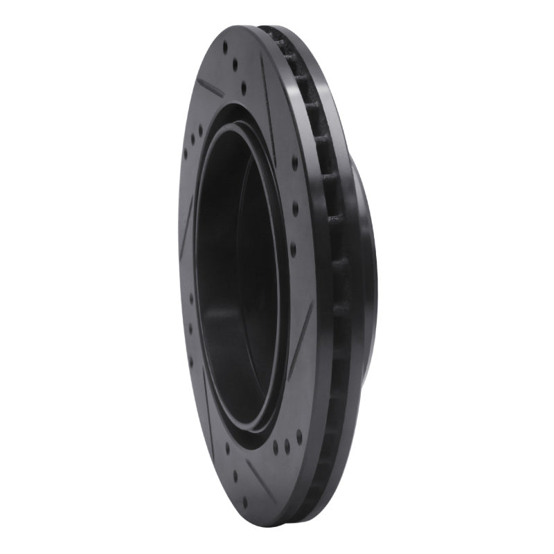 R1 92-95 Mercedes-Benz E420 Rear Left Drilled & Slotted Black Brake Rotor