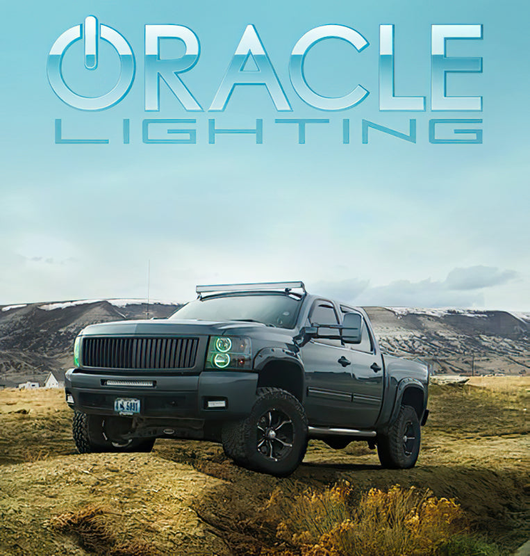 Oracle 07-13 Chevrolet Silverado LED Round Style Headlight Halo Kit - Green