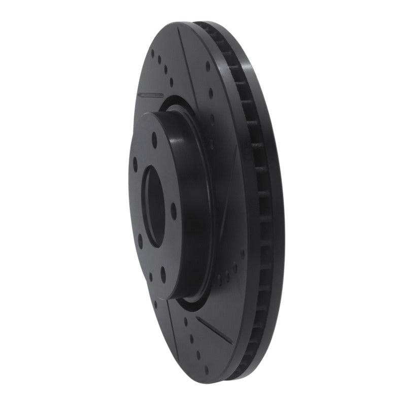 R1 16-25 Mazda 6 Front Right Drilled & Slotted Black Brake Rotor