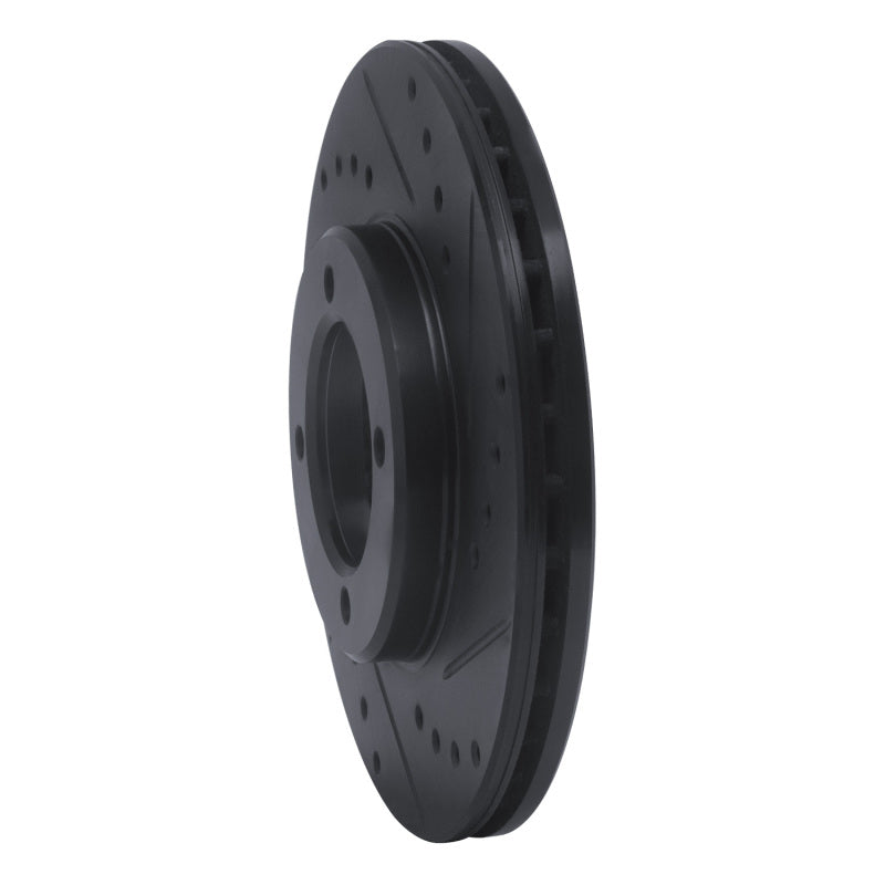 R1 84-87 Toyota Cressida Front Right Drilled & Slotted Black Brake Rotor