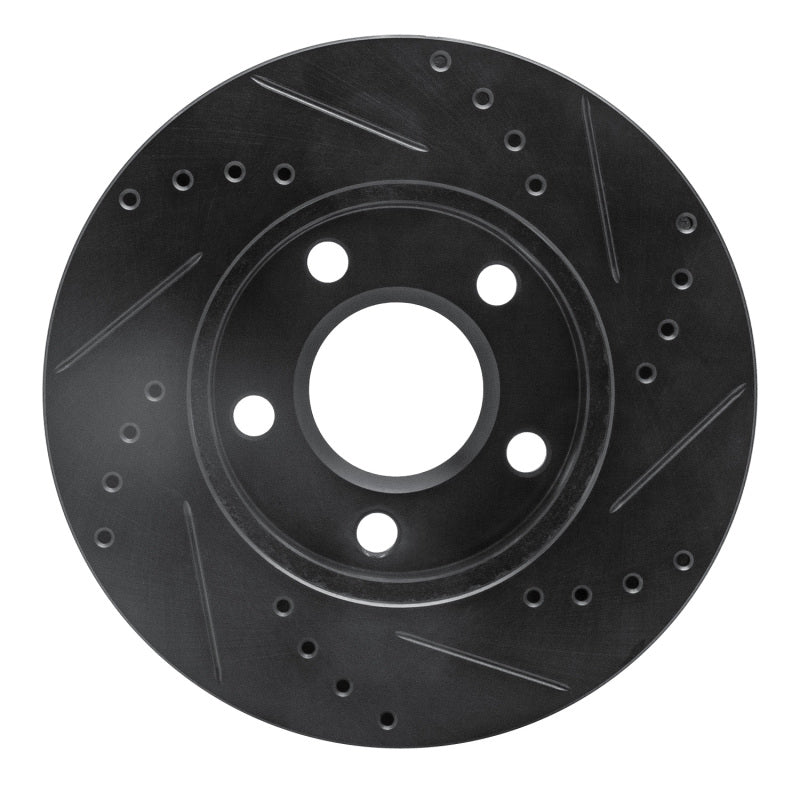 R1 1990-1997 Buick LeSabre Front Left Drilled & Slotted Black Brake Rotor