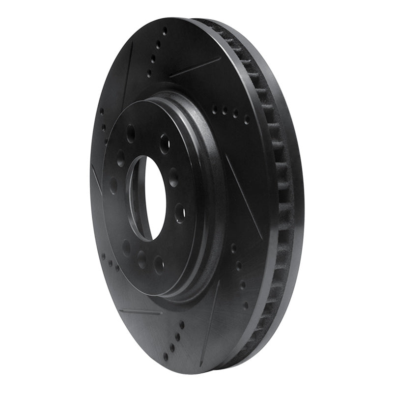 R1 06-09 Buick Terraza Front Left Drilled & Slotted Black Brake Rotor