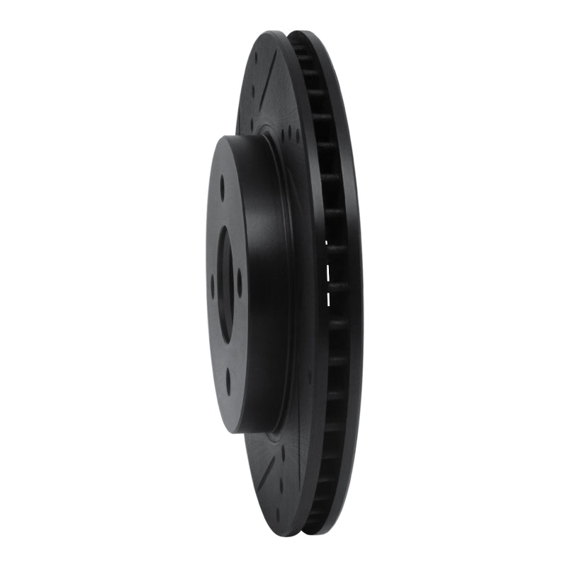 R1 11-25 Nissan Note (Mexico) Front Left Drilled & Slotted Black Brake Rotor