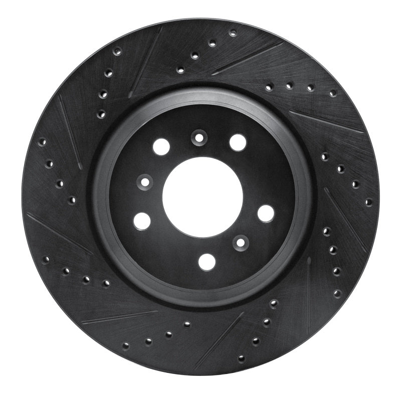 R1 06-16 Buick Allure Front Left Drilled & Slotted Black Brake Rotor