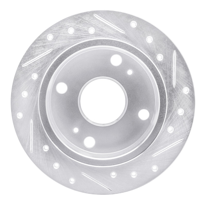 R1 85-87 Toyota Corolla (US/Canada) Rear Left Drilled & Slotted Silver Brake Rotor