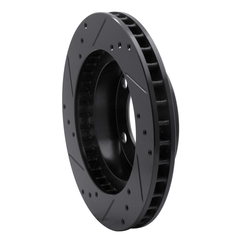 R1 76-93 Ford F-150 4WD Front Right Drilled & Slotted Black Brake Rotor
