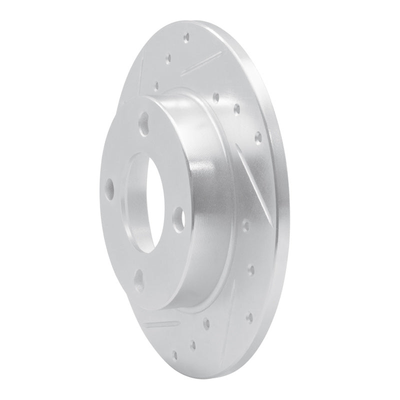 R1 84-95 Audi 4000 Quattro Rear Left Drilled & Slotted Silver Brake Rotor