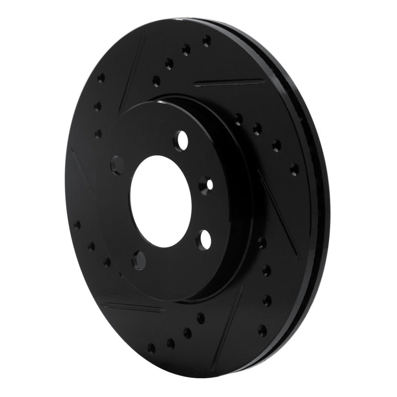 R1 86-08 Volkswagen DERBY (Mexico) Front Left Drilled & Slotted Black Brake Rotor