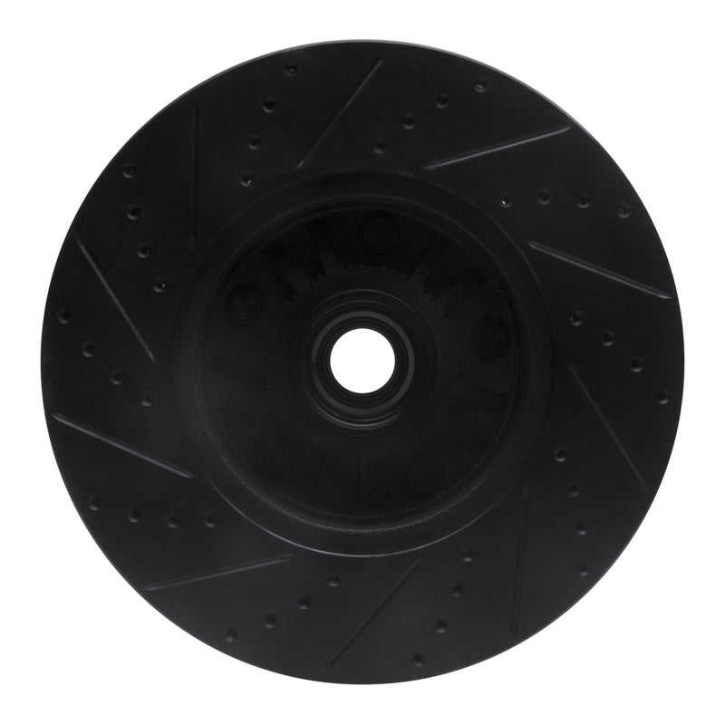 R1 04-06 Ford E-150 Front Right Drilled & Slotted Black Brake Rotor