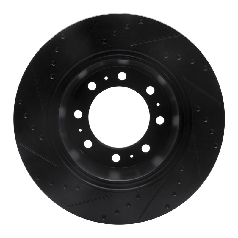 R1 19-25 Ram 3500 Rear Right Drilled & Slotted Black Brake Rotor