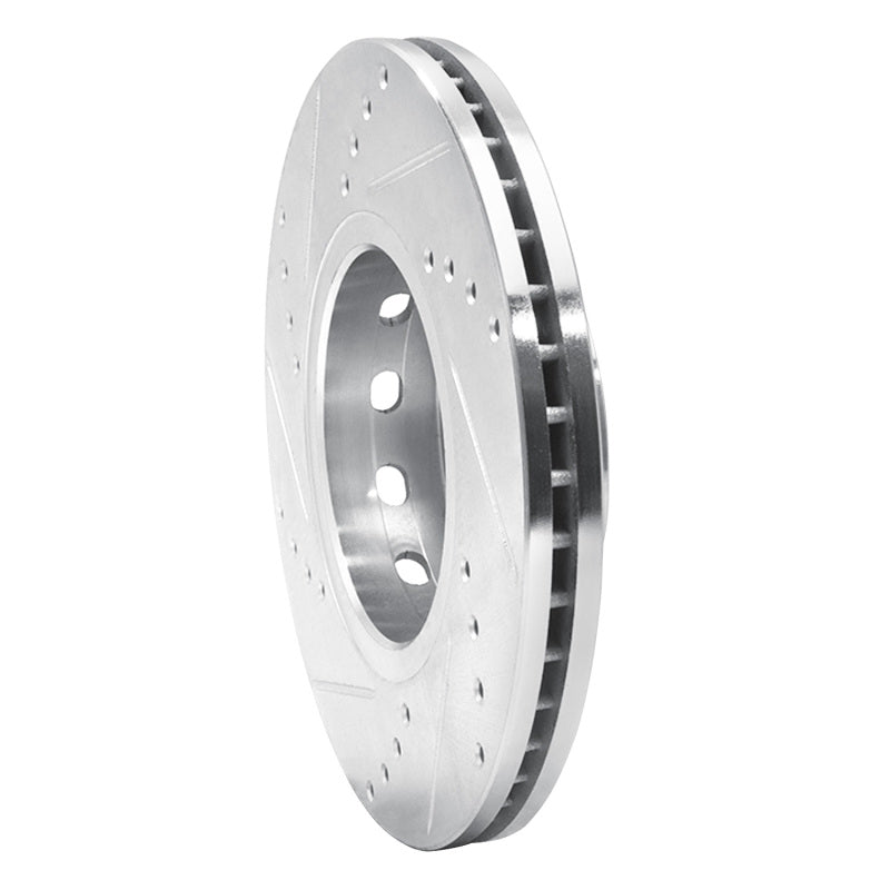 R1 90-98 Audi 90 Front Right Drilled & Slotted Silver Brake Rotor
