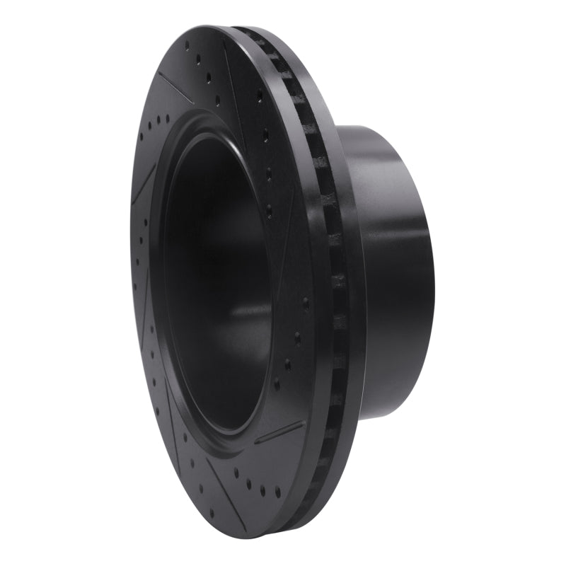 R1 19-25 Ram 3500 Rear Left Drilled & Slotted Black Brake Rotor