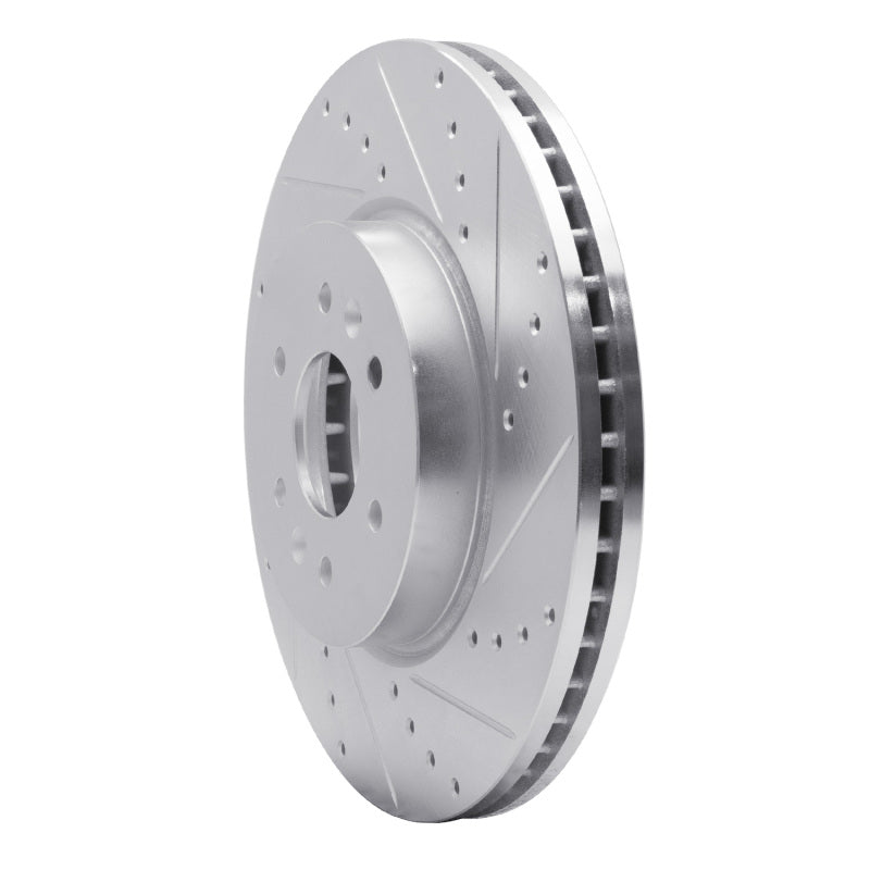 R1 09-10 Kia BORREGO Front Right Drilled & Slotted Silver Brake Rotor