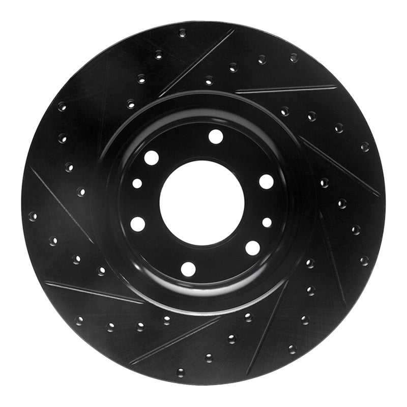 R1 02-09 Buick Rainier Front Right Drilled & Slotted Black Brake Rotor